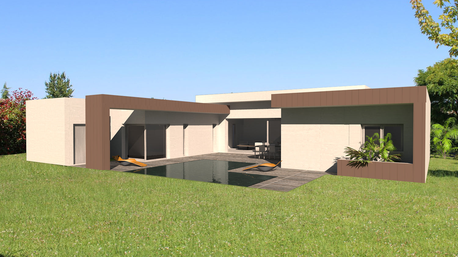 Plan maison de plain pied Pigment – Plan Maison Architecte