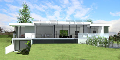 maison contemporaine sur terrain en pente